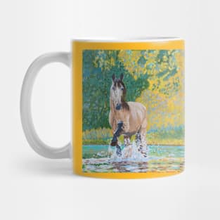 A horse splashing in water Mug